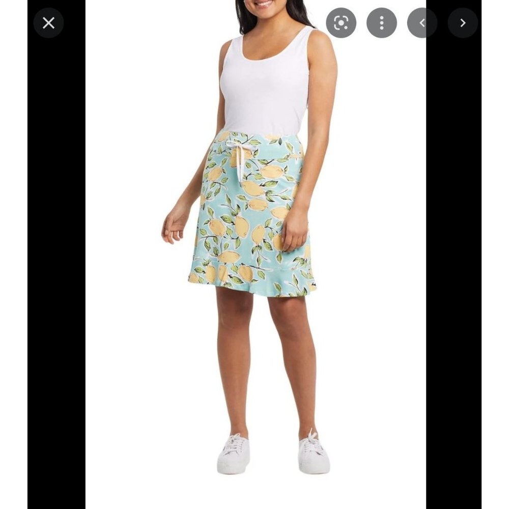 TRIBAL sz M sz lemon print skort ruffle mini skirt